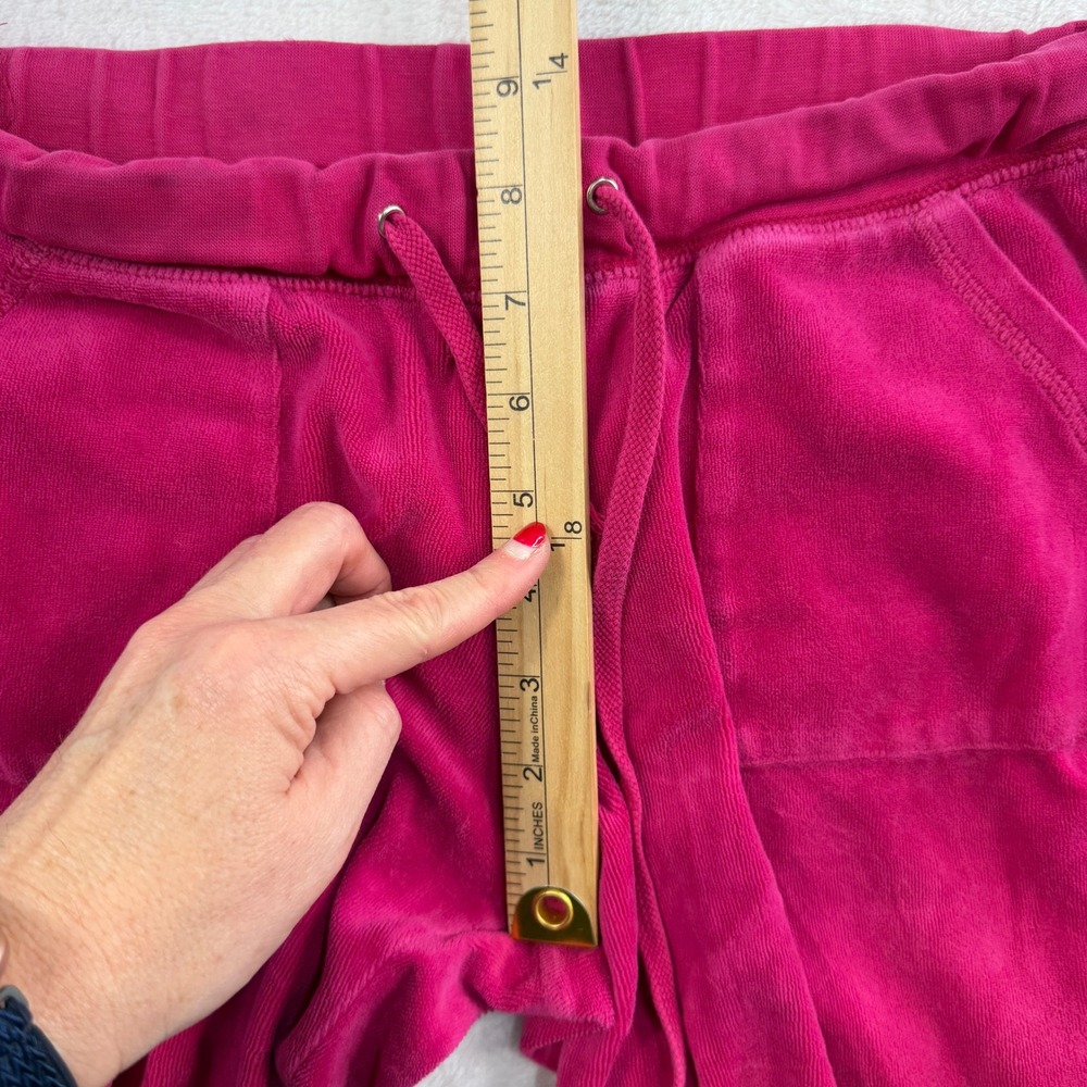 VTG Y2K Mossimo S Small Velour Pants Pink Flare Leg Low Rise Drawstring Hip Hop - Picture 9 of 14